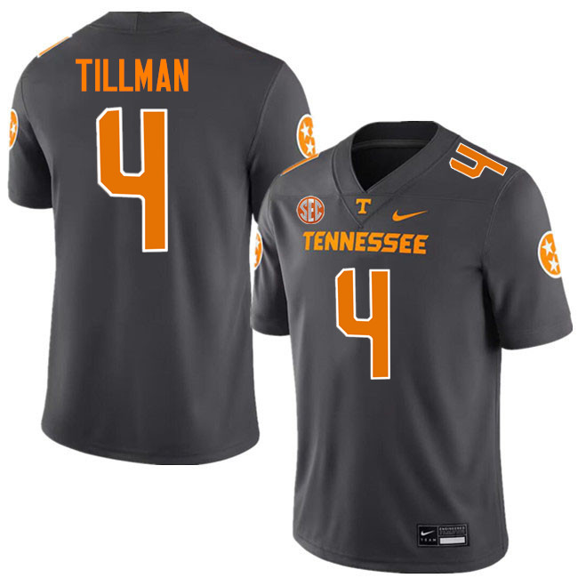 Cedric Tillman Tennessee Jersey,Tennessee Volunteers #4 Cedric Tillman College Jersey,Uniforms-Smoke